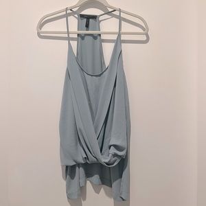 BCBG Max Azaria Light Blue Wrap Top